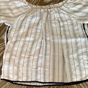 White/black wide flowy top